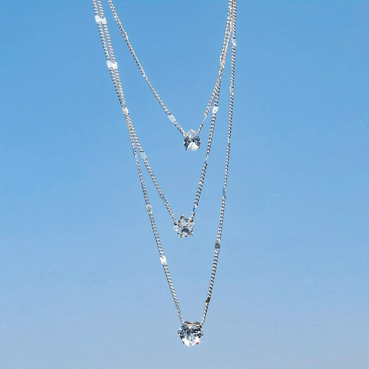 Glam Star & Heart Collarbone Necklace