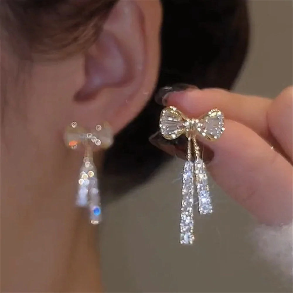 Glamour Bow Crystal Earrings
