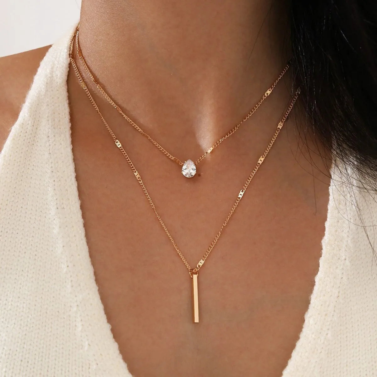 Glam Star & Heart Collarbone Necklace