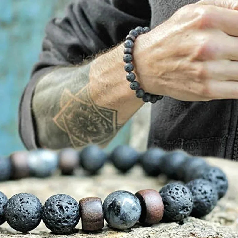Men’s Lava & Wood Bracelet
