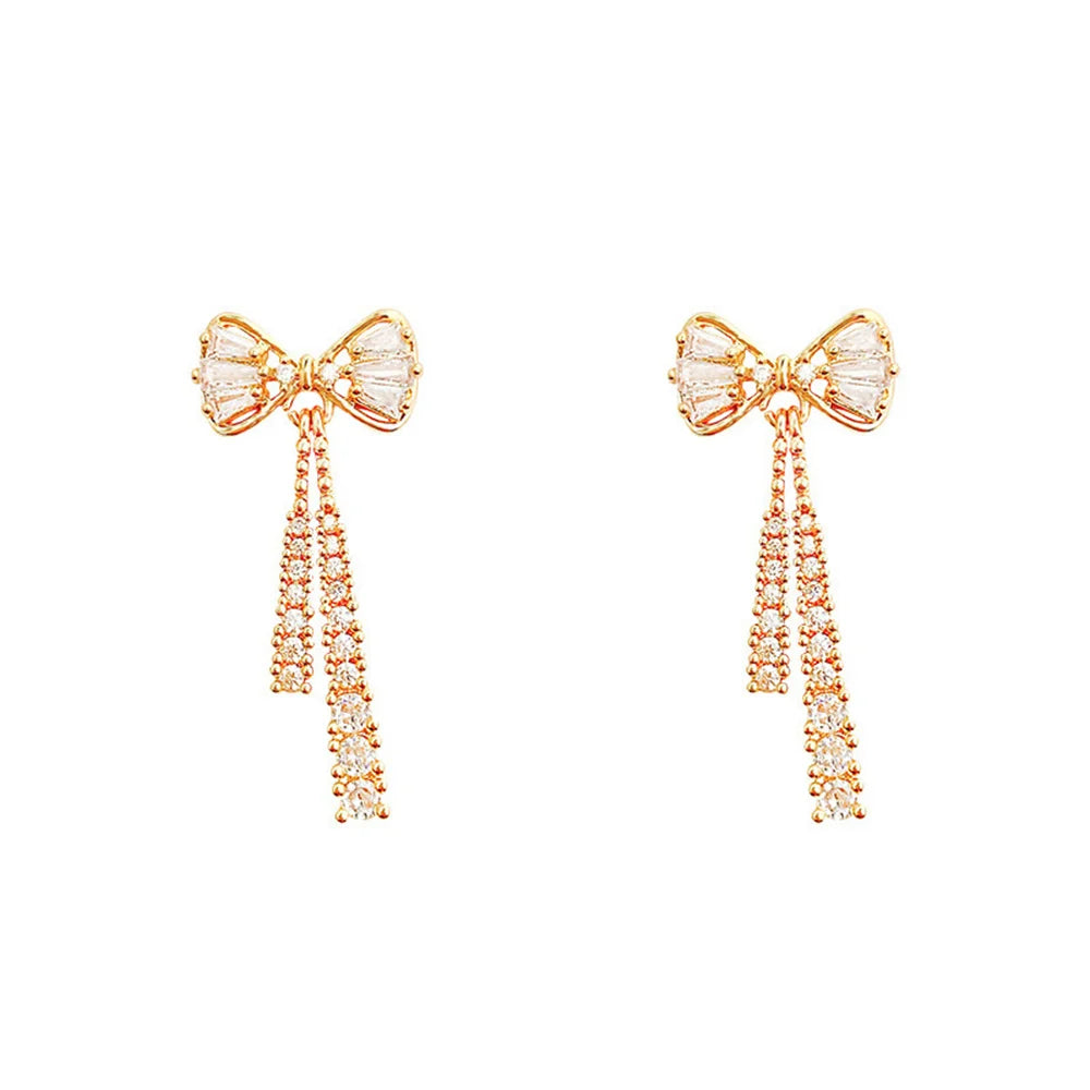 Glamour Bow Crystal Earrings