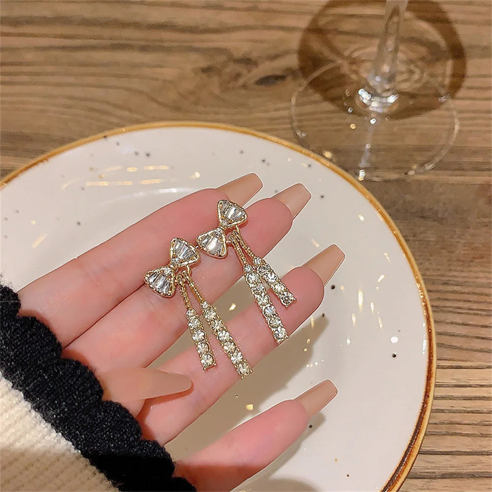 Glamour Bow Crystal Earrings