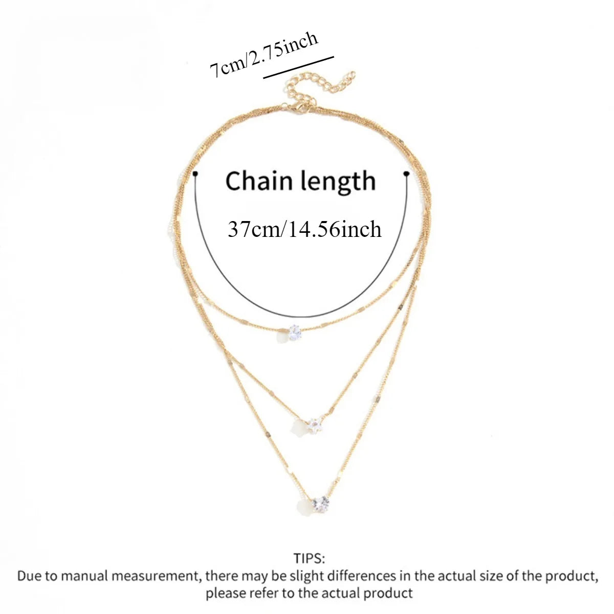 Glam Star & Heart Collarbone Necklace