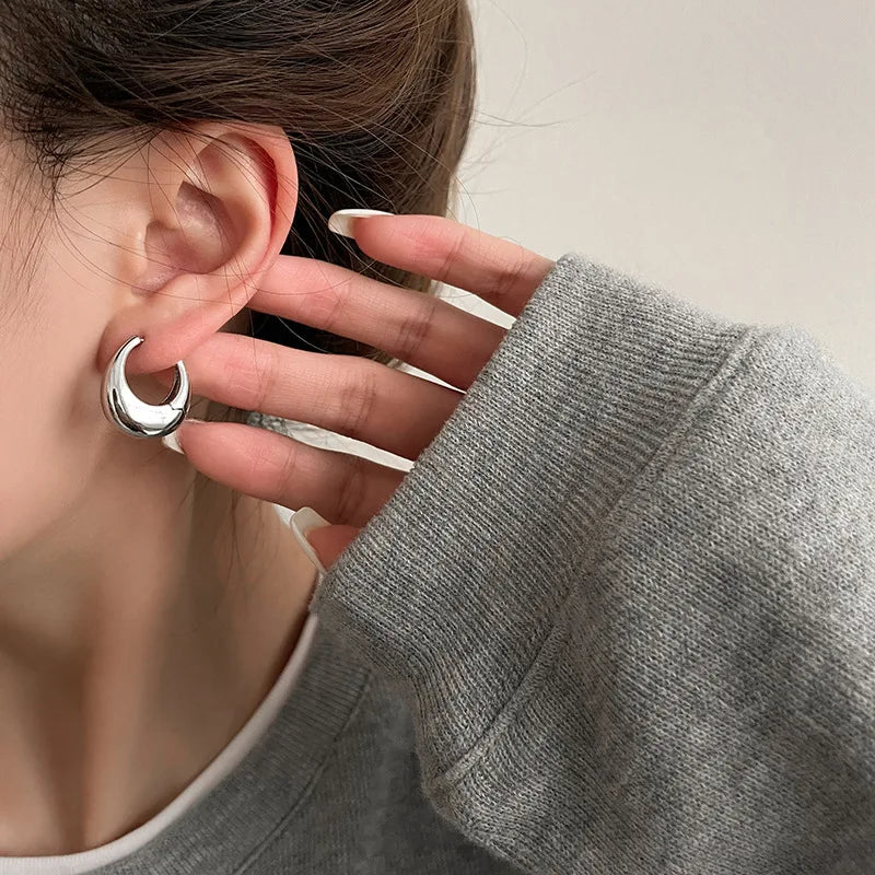 “UrbanEdge – Punk Oval Hoop Earrings”