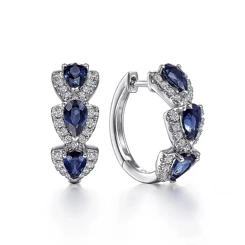 DewGleam – Crystal Gem Hoop Earrings