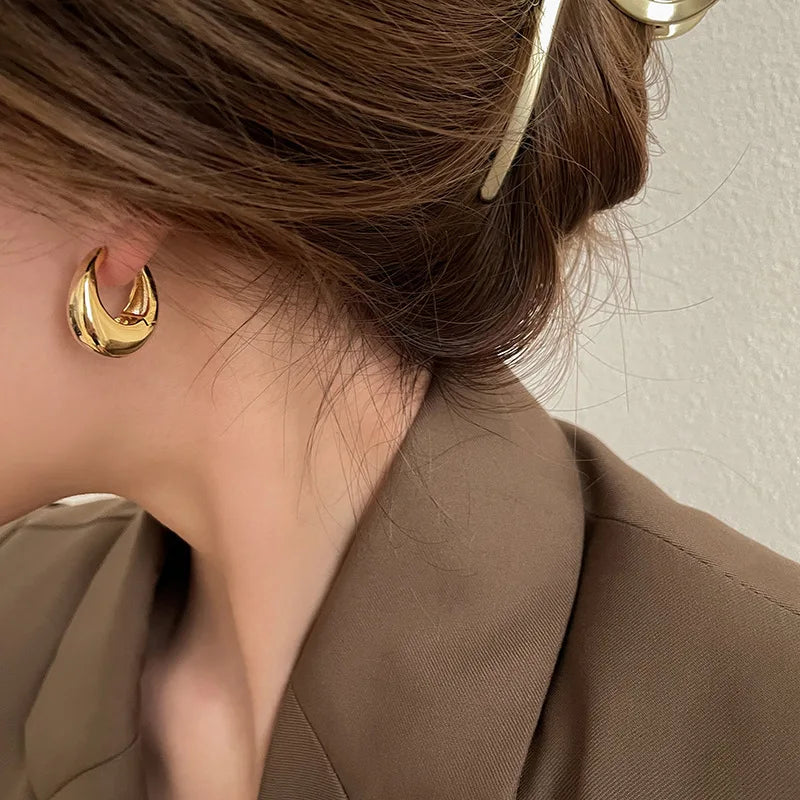 “UrbanEdge – Punk Oval Hoop Earrings”