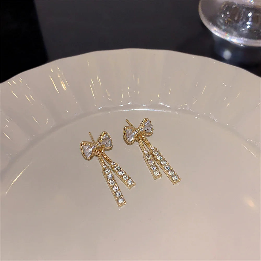 Glamour Bow Crystal Earrings