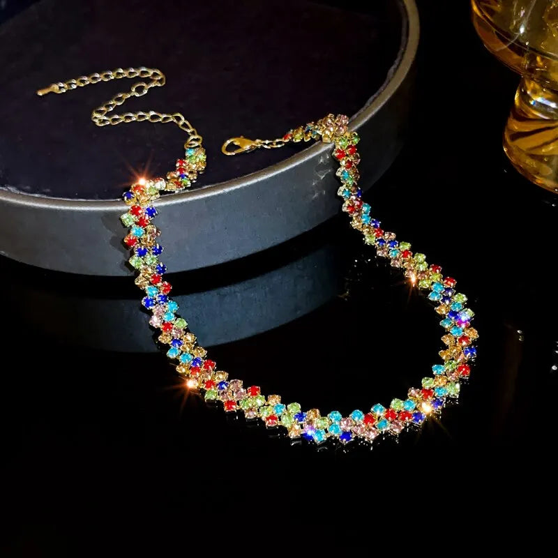 Luxe Gleam – Rhinestone Choker Necklace