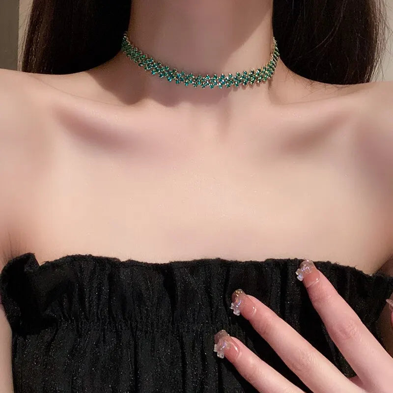 Luxe Gleam – Rhinestone Choker Necklace