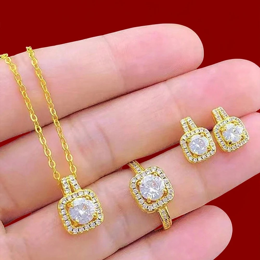 “LumièreCube – Elegant 3-Piece Jewelry Set”