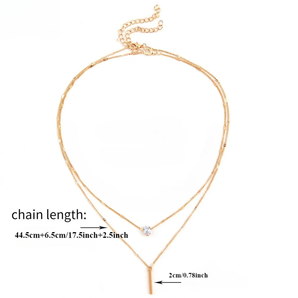 Glam Star & Heart Collarbone Necklace
