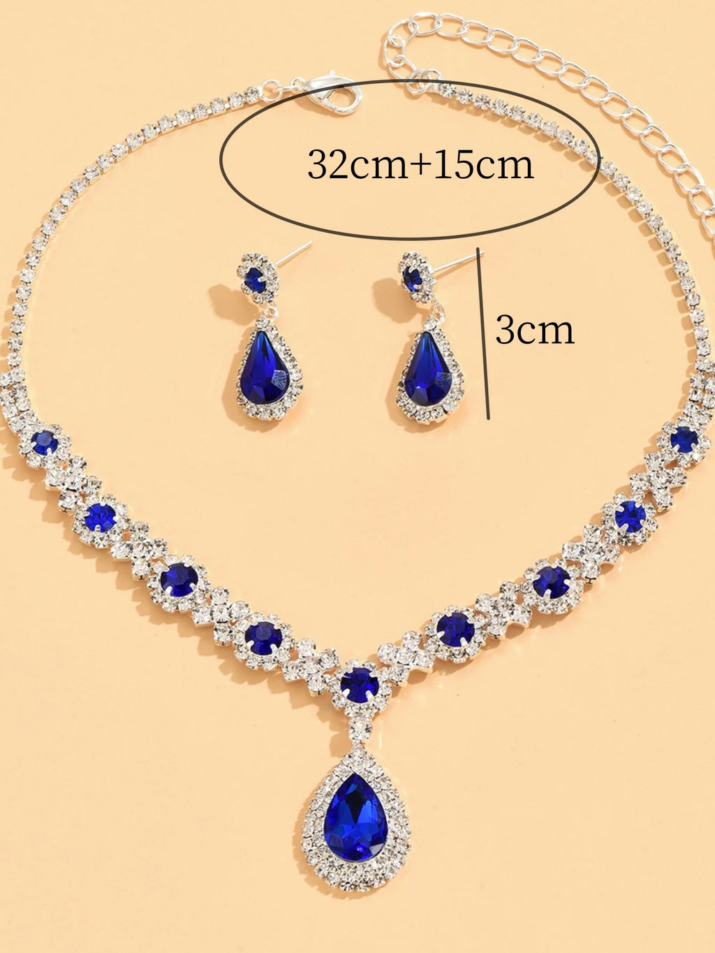 Crystal Elegance – 3-Piece Necklace & Earrings Set
