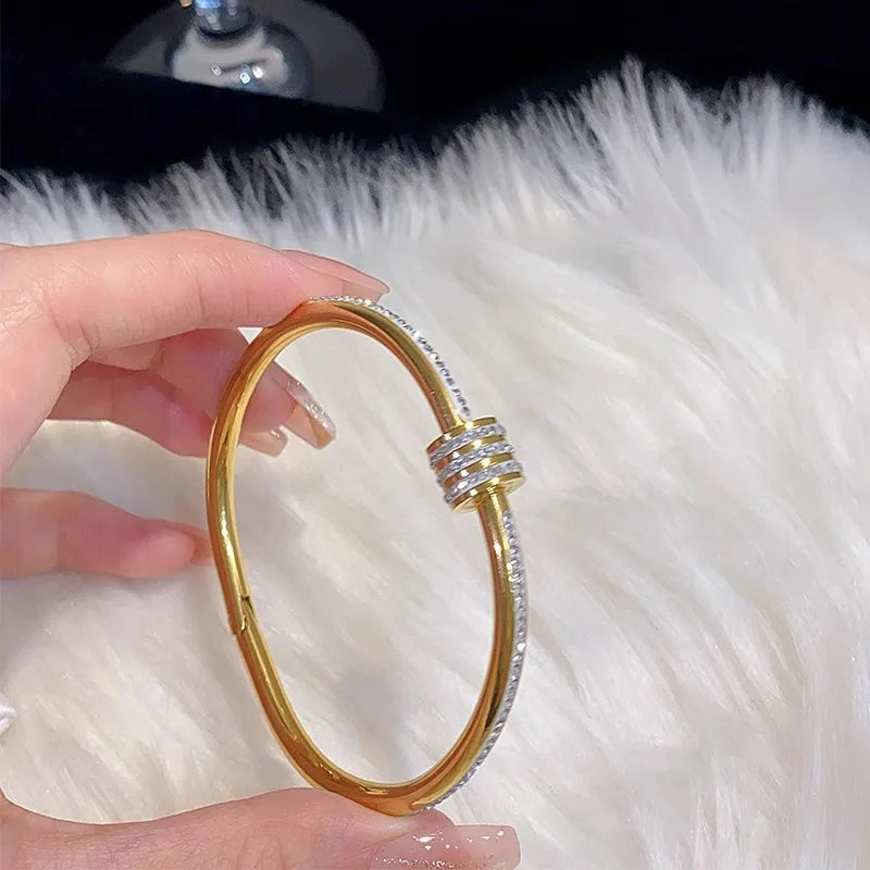 “SparkLuxe – 8-Piece Rhinestone Bracelet Set”