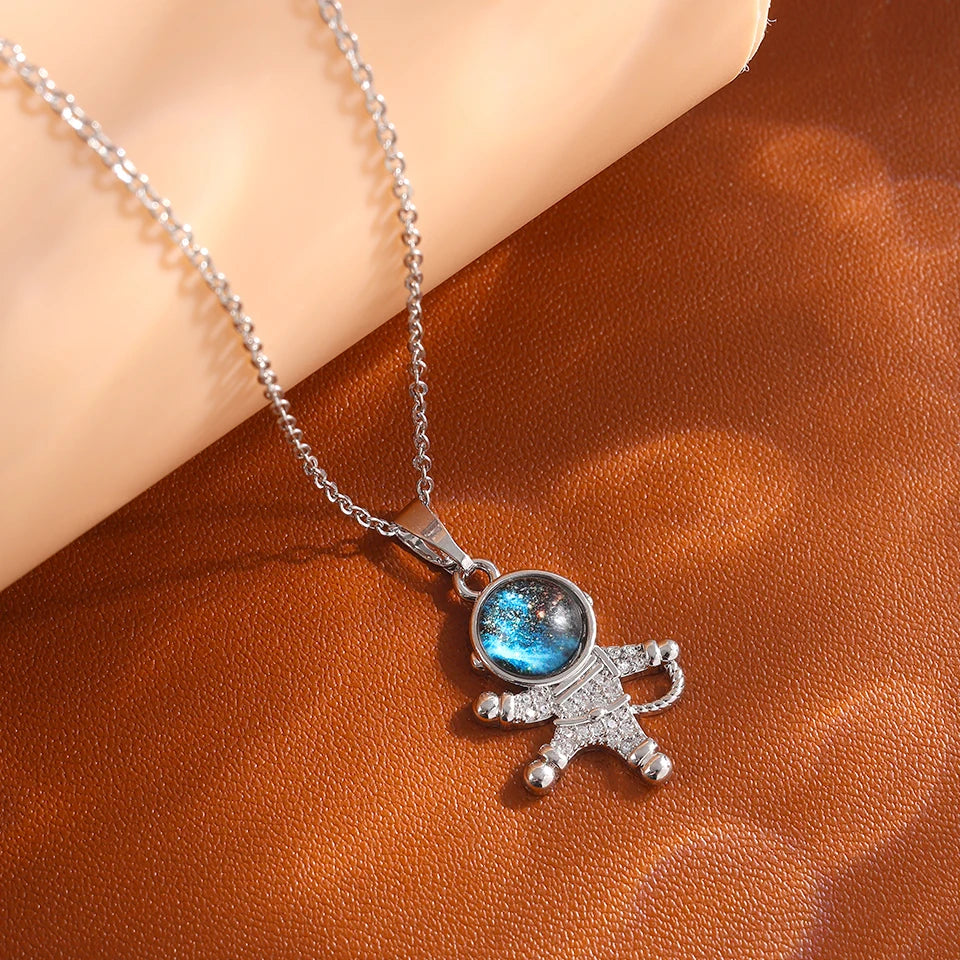 Cosmic Glow – Star & Planet Necklace