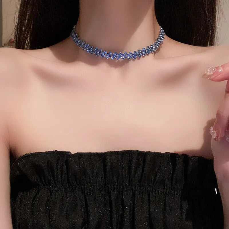 Luxe Gleam – Rhinestone Choker Necklace