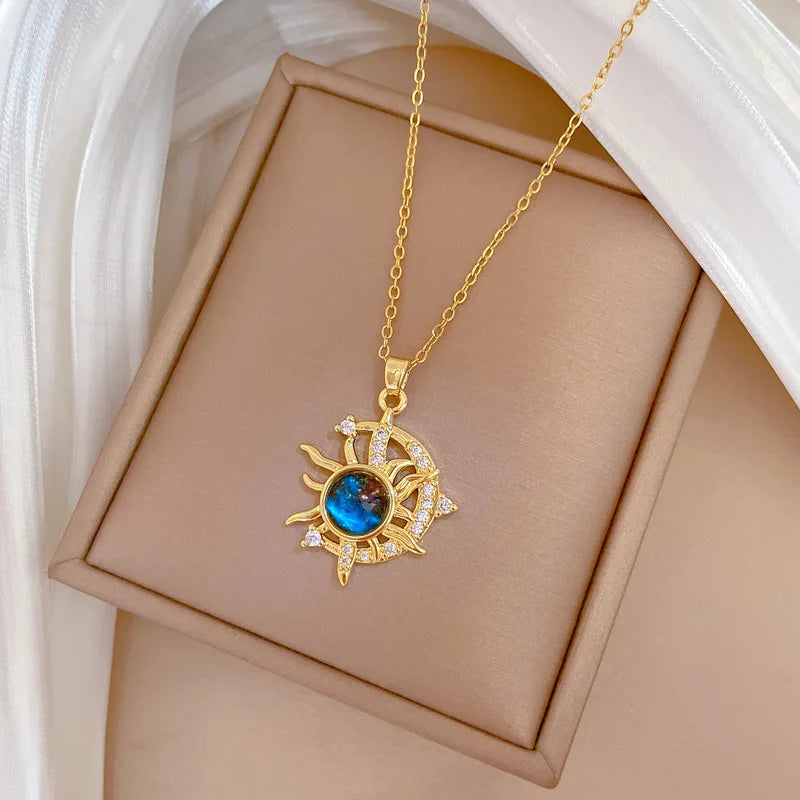 Cosmic Glow – Star & Planet Necklace