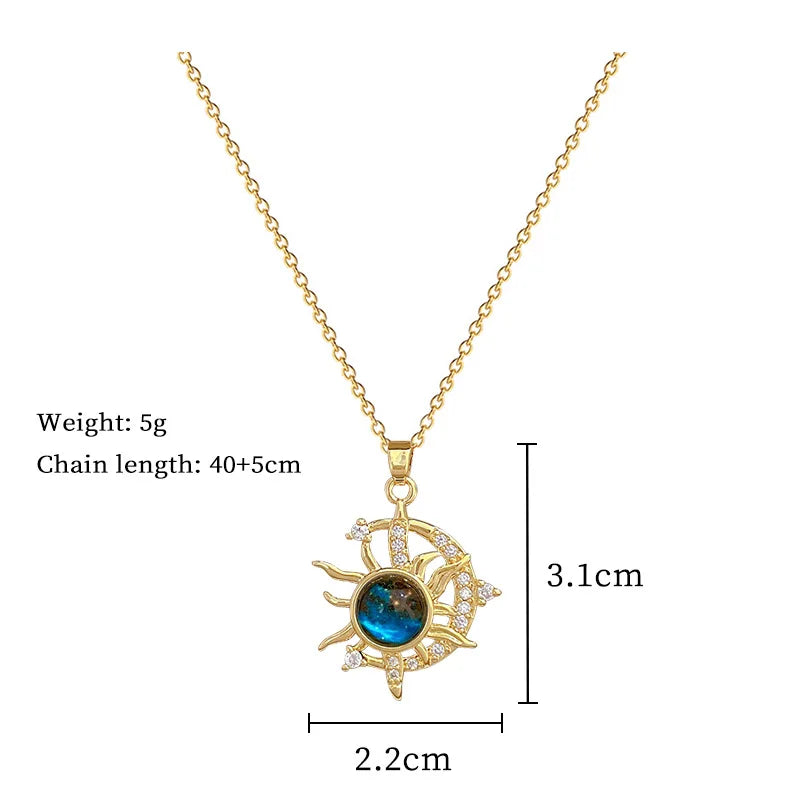Cosmic Glow – Star & Planet Necklace