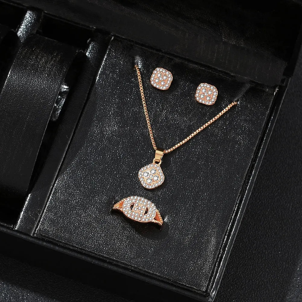 “LumièreCube – Elegant 3-Piece Jewelry Set”