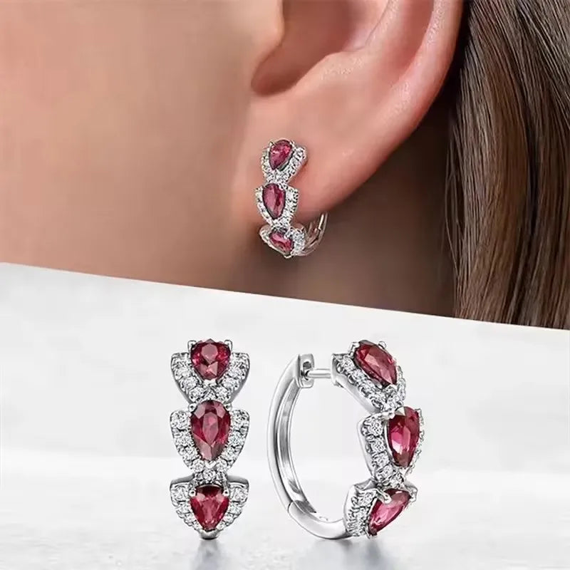 DewGleam – Crystal Gem Hoop Earrings