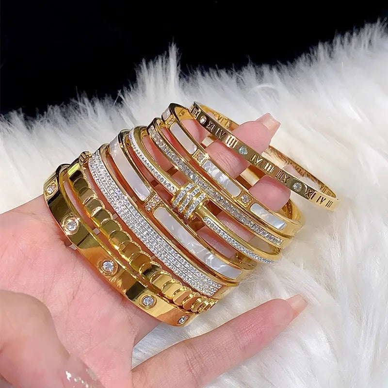 “SparkLuxe – 8-Piece Rhinestone Bracelet Set”