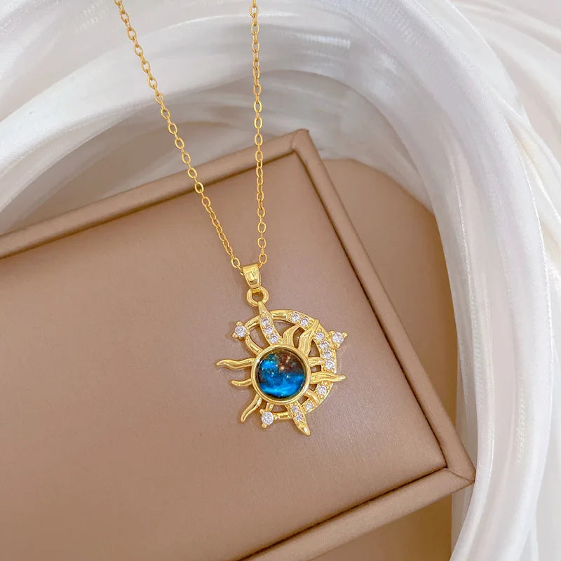 Cosmic Glow – Star & Planet Necklace