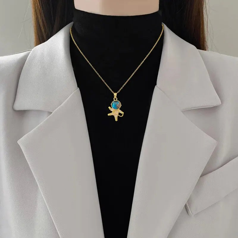 Cosmic Glow – Star & Planet Necklace