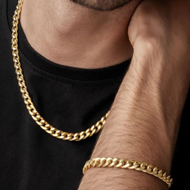 Titan Link – Chunky Necklace & Bracelet Se