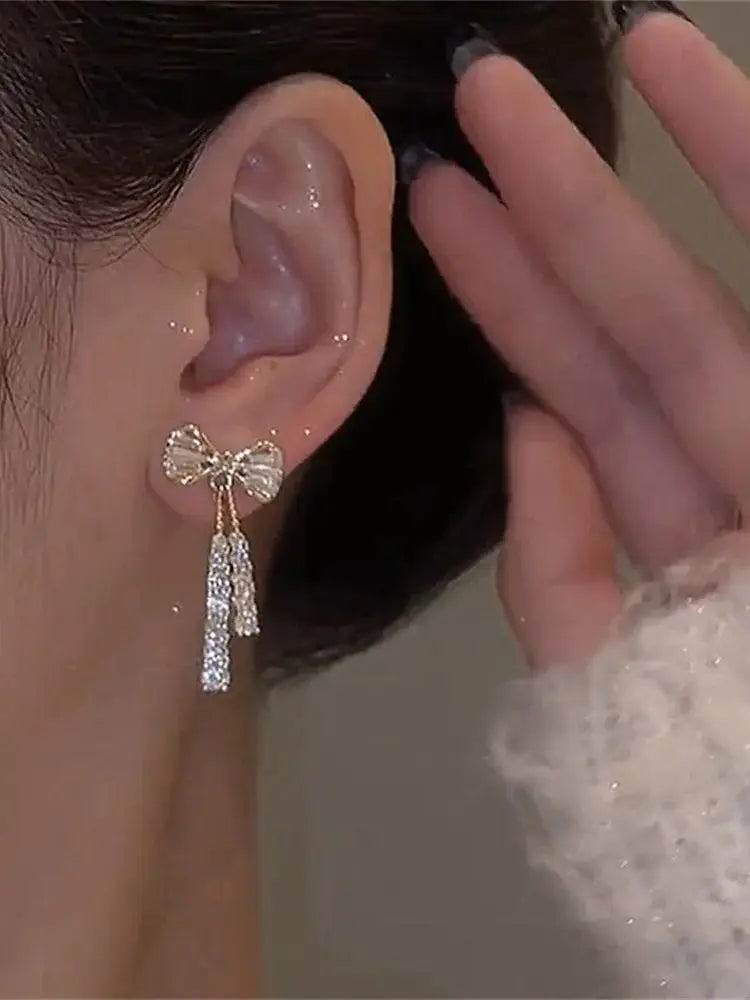 Glamour Bow Crystal Earrings